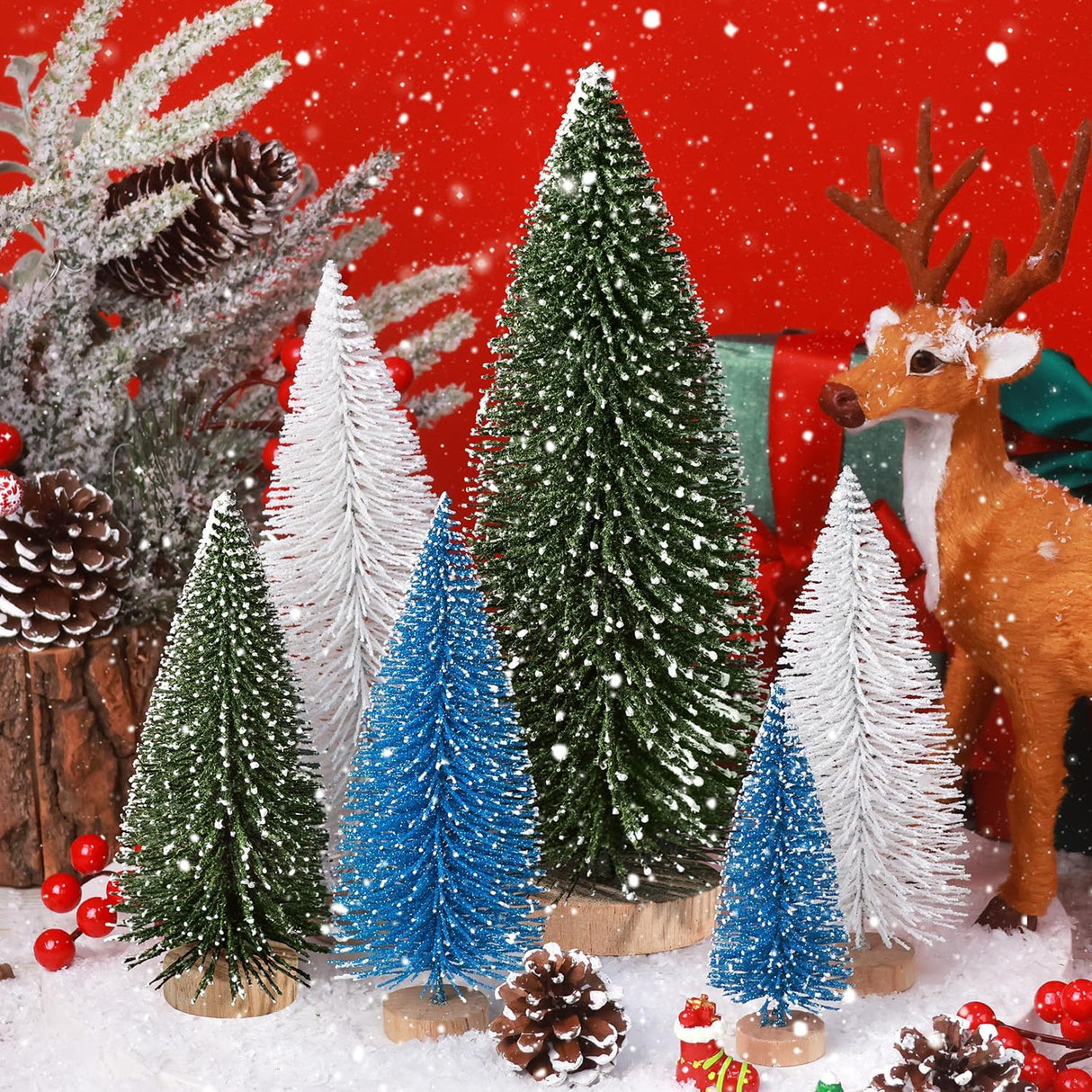 Árboles de Navidad Miniatura, Decoración Navideña, 6 Piezas