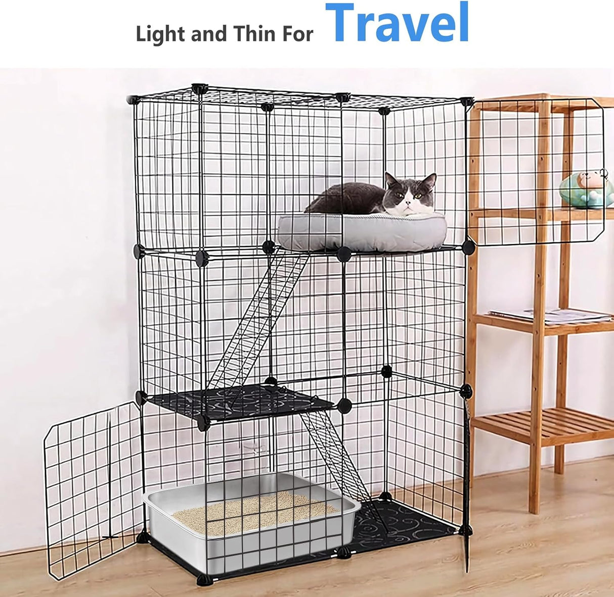 Caja de arena de viaje para gatos Harhana de acero inox.