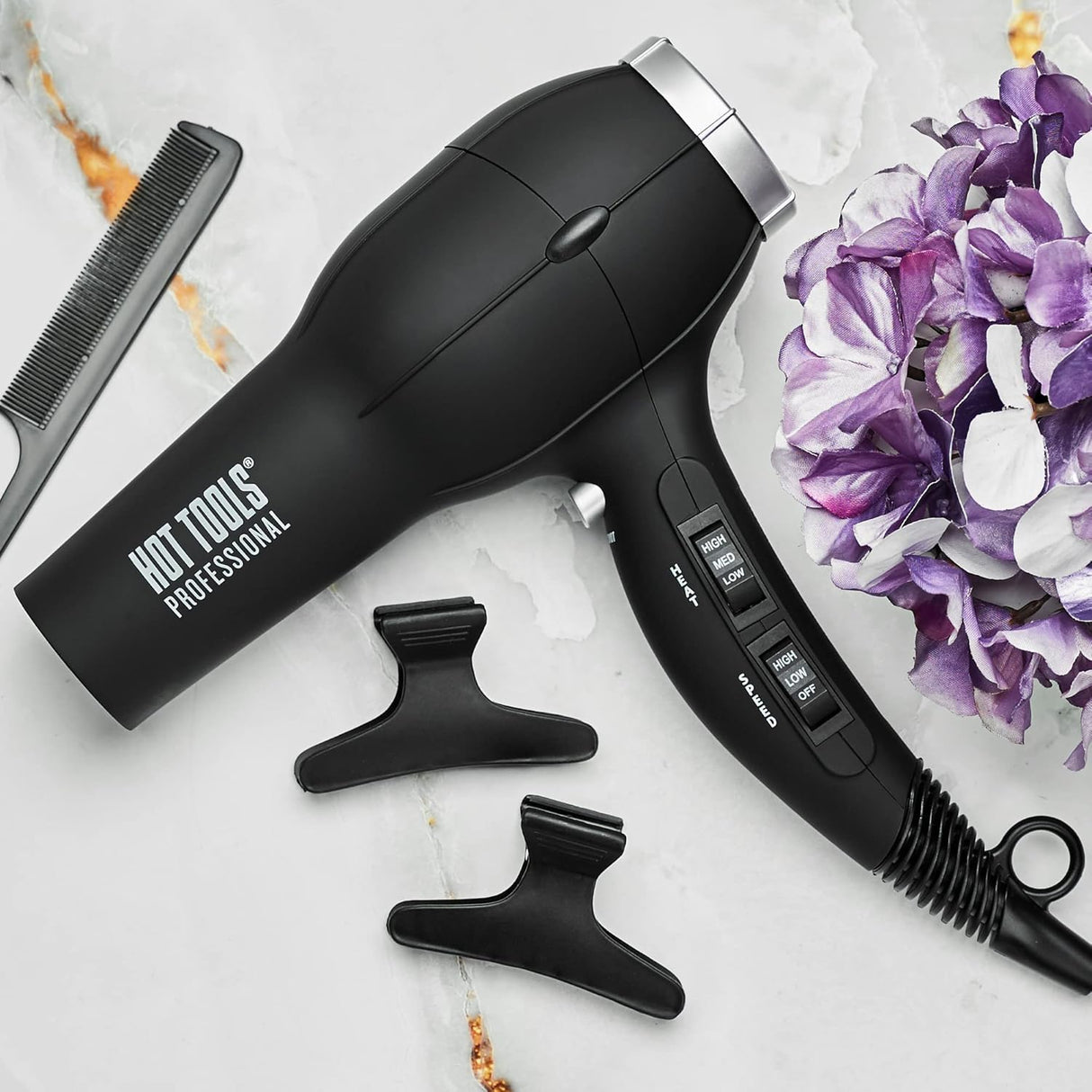Secador Turbo Iónico 1875W | Hot Tools, Sin Frizz, Profesional
