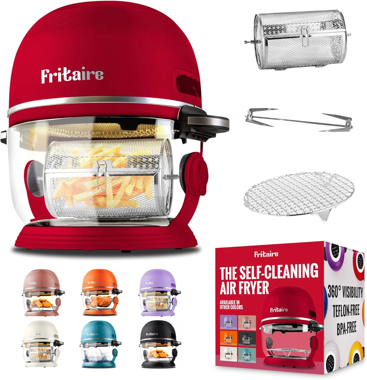 Freidora de Aire Sin Tóxicos - 5 Cuartos, 6 en 1, Autolimpiante