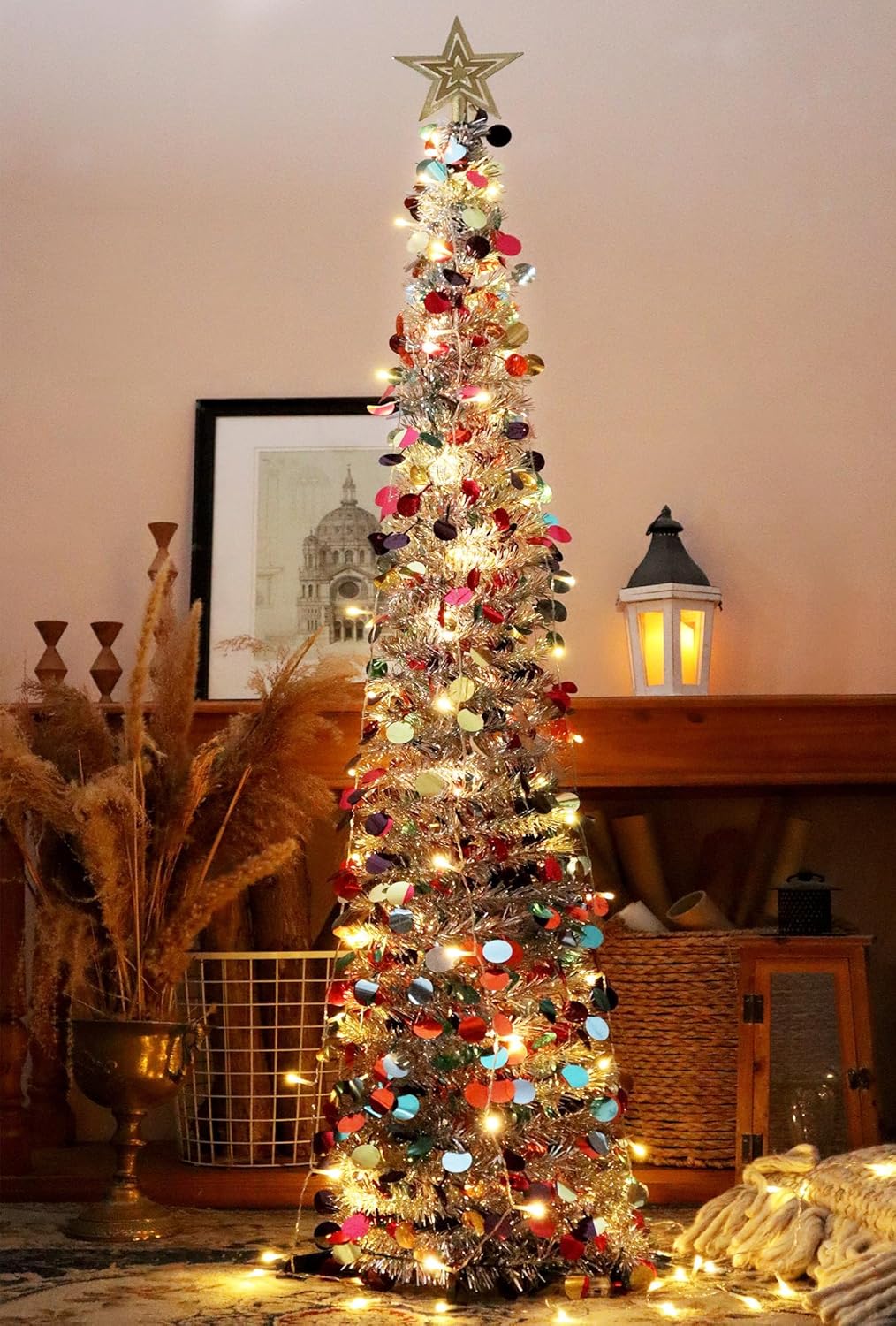 Árbol de Navidad Plegable con Luces Temporizadas - Modelo 5 FT