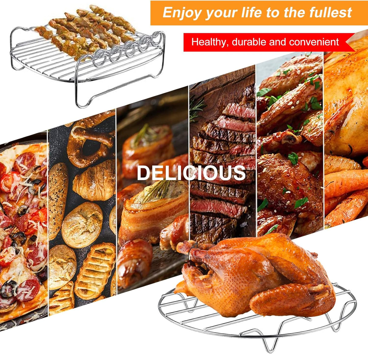 Soporte para freidora de aire, Ninja, 2 niveles con pinchos