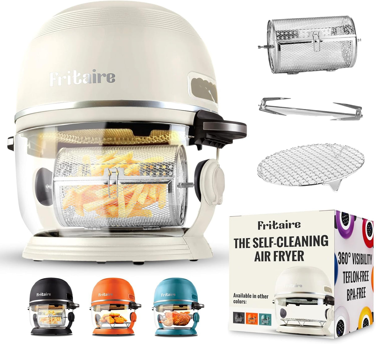 Freidora de Aire No Tóxica - 5QT, Autolimpiante, 6 en 1