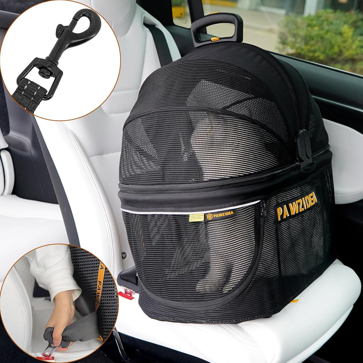 Carrito para Perros PAWZIDEA 4 en 1, Plegable y Ligero