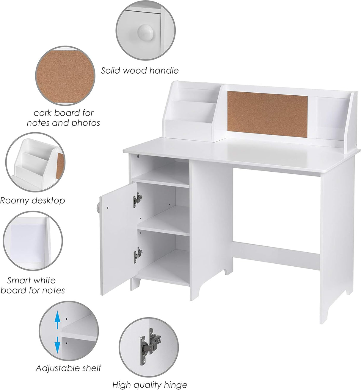 Escritorio Infantil con Almacenamiento, Mesa de Estudio para Niños