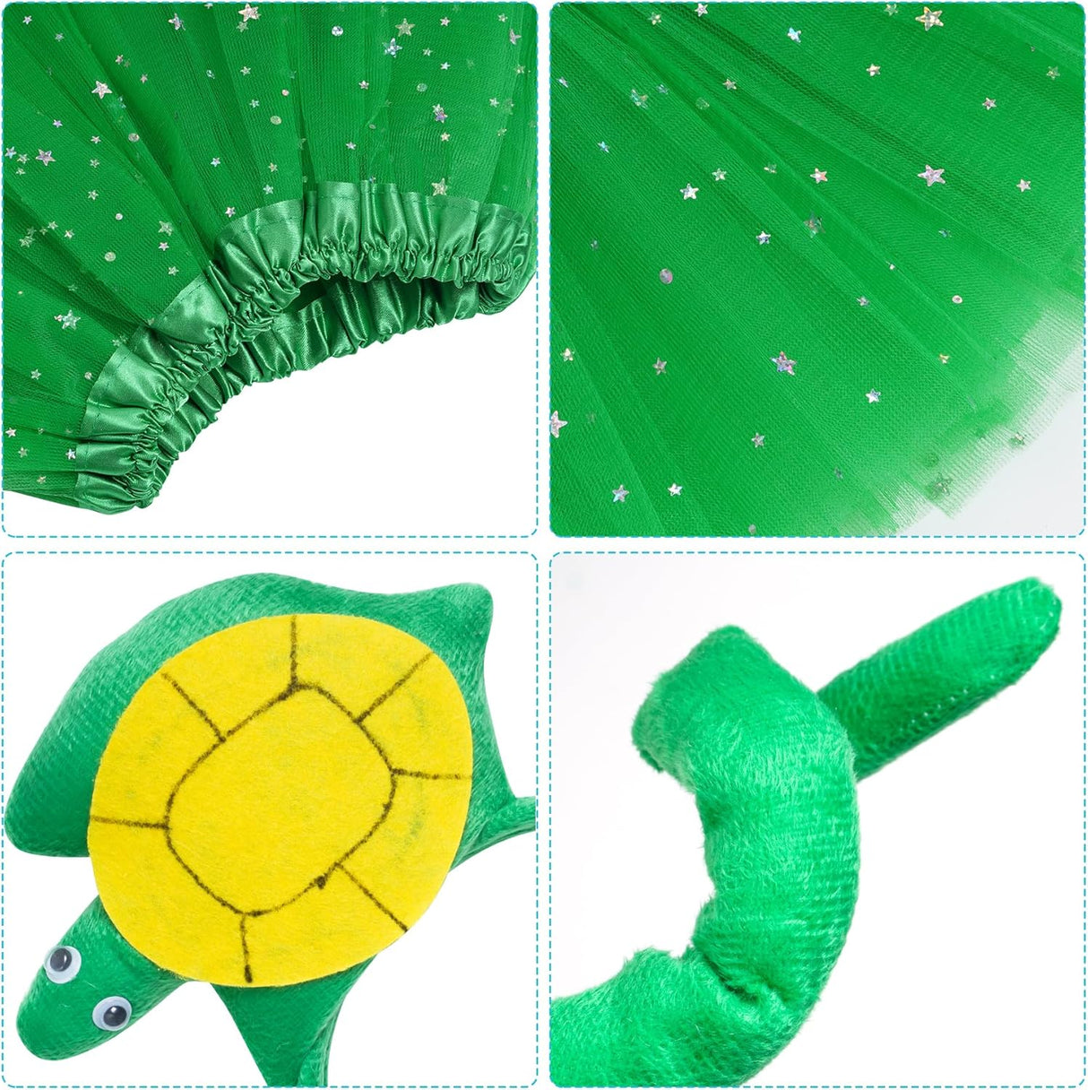 Disfraz de Tortuga Dxhycc con Tutu, Diadema, Pajarita y Cola