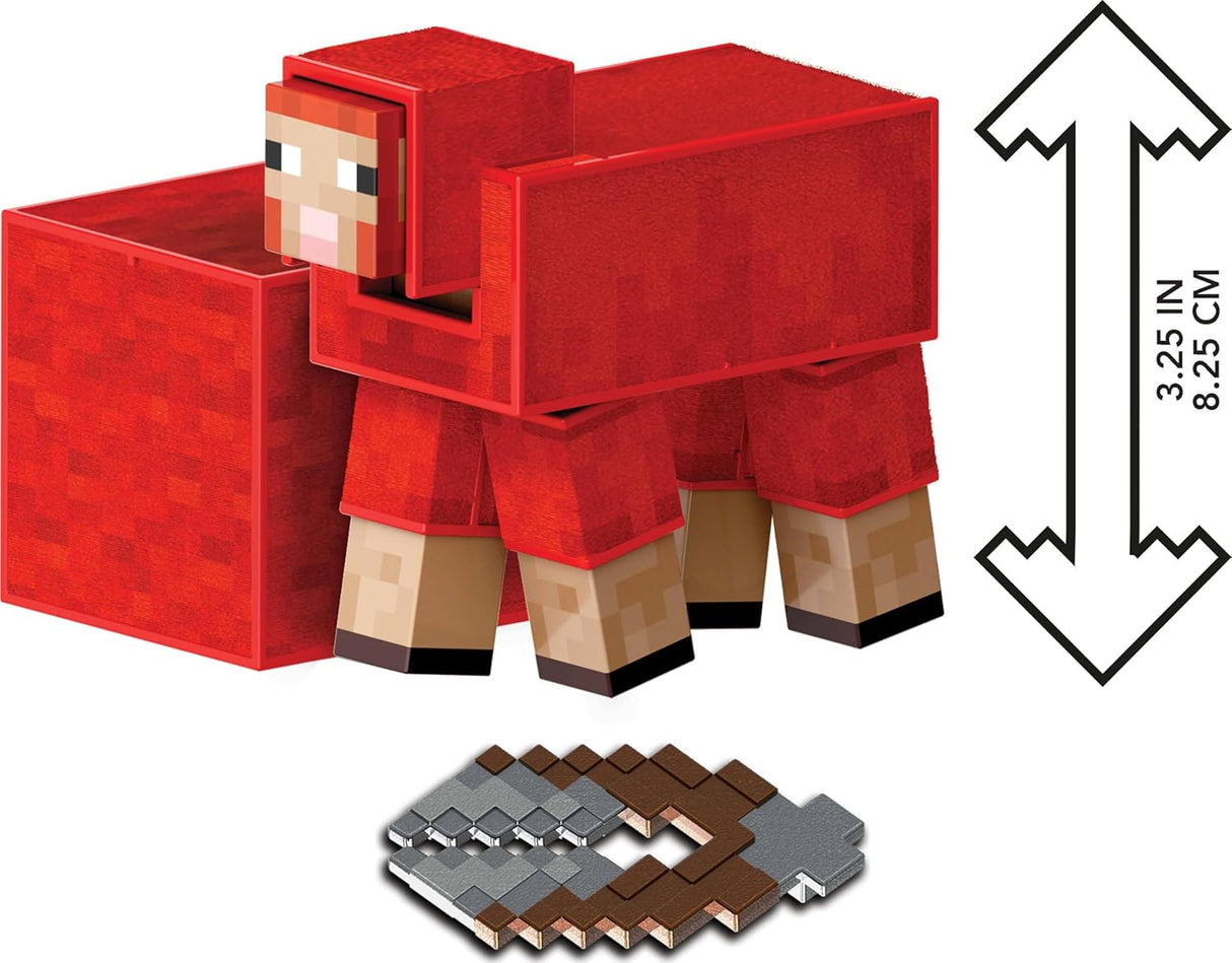 Figura de acción oveja Minecraft Mattel con accesorios, escala 5.5
