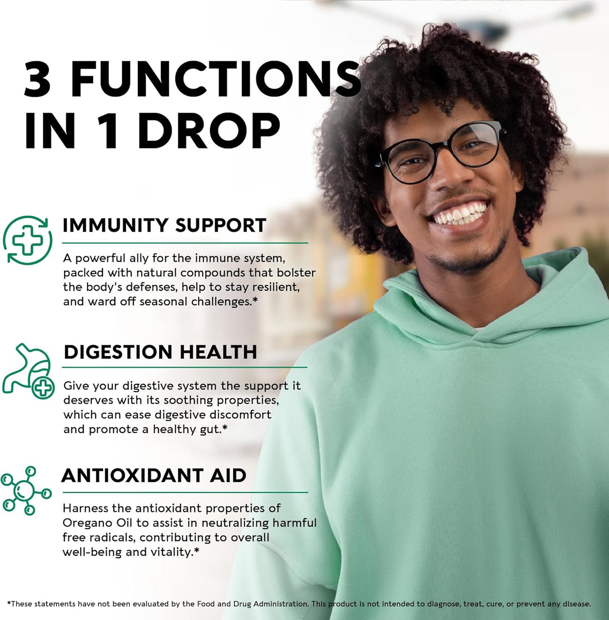 Suplemento Aceite orgánico de orégano USDA Gotas líquidas