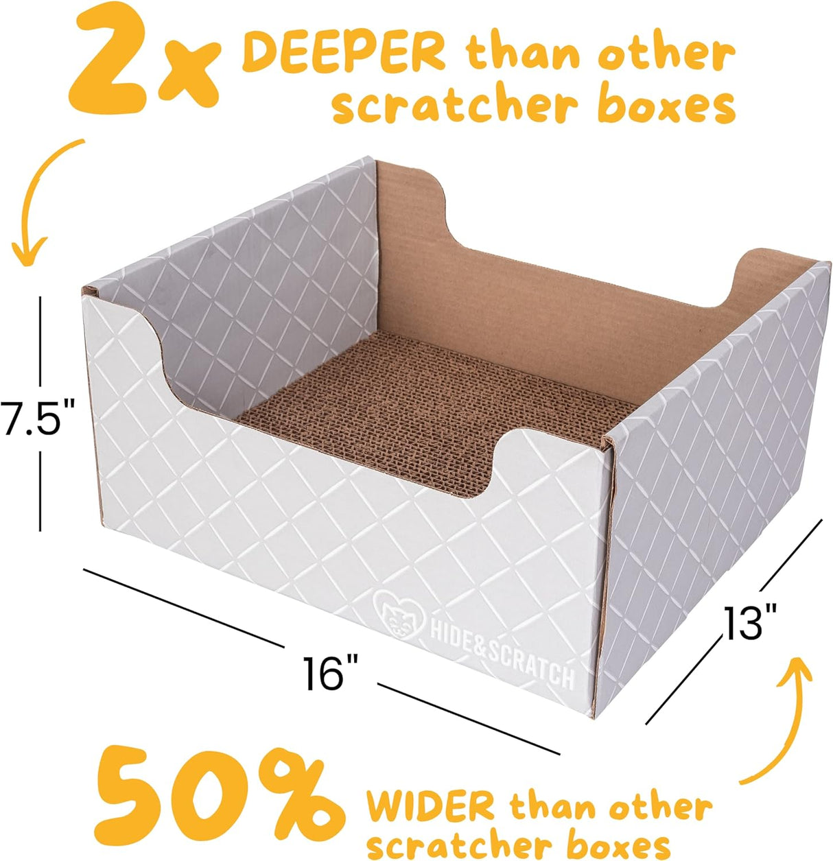 Caja rascadora y tumbona de cartón extra grande para gatos