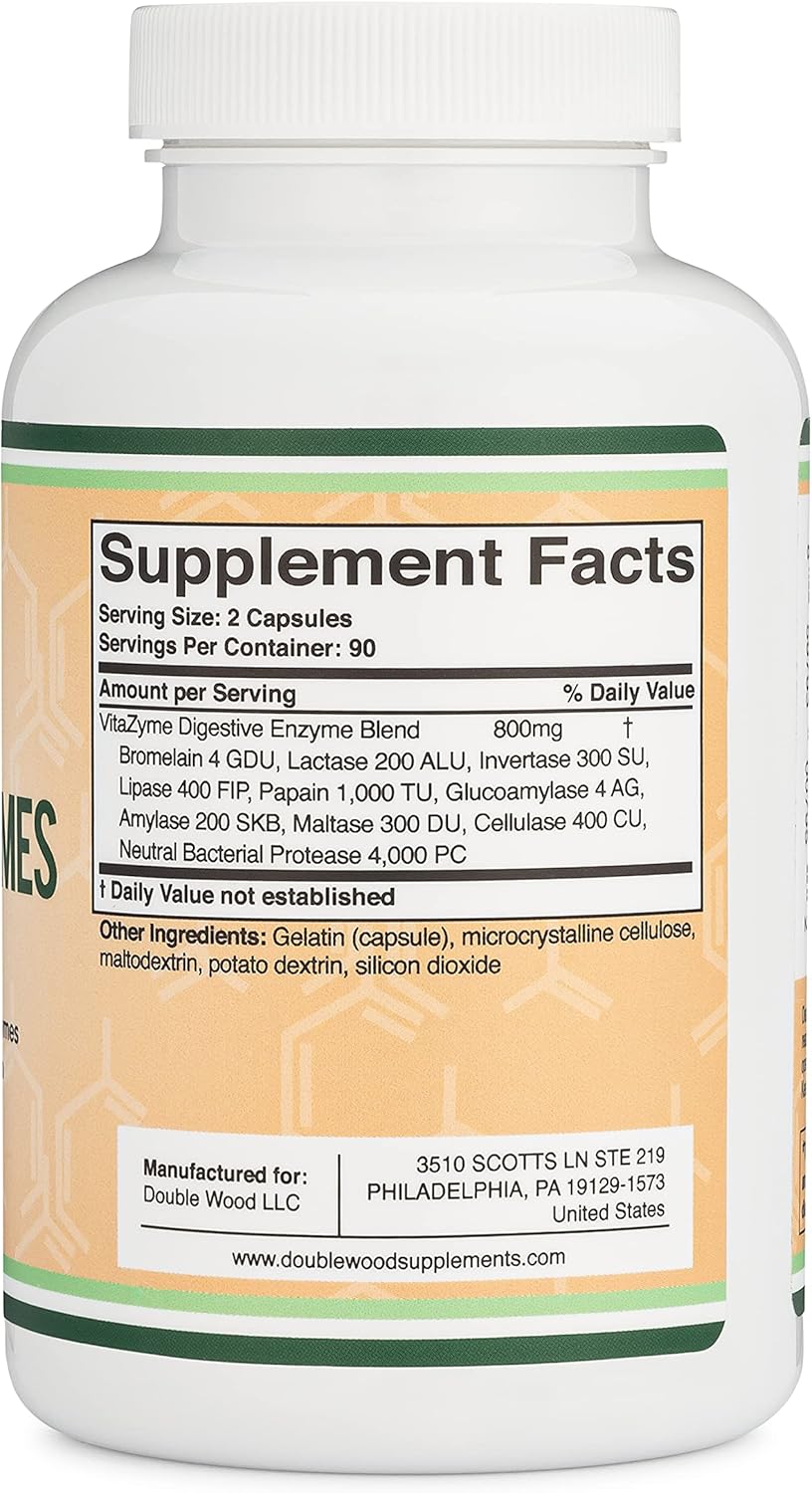 Suplemento Mezcla de 800 mg de las 10 enzimas digestivas