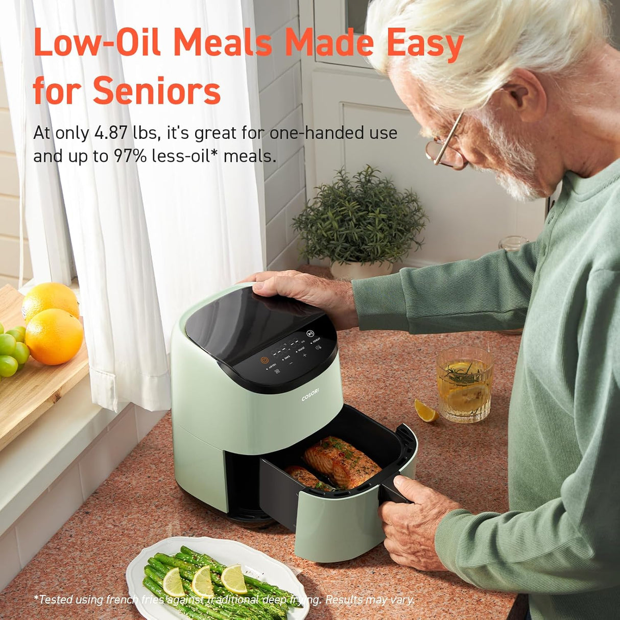 Freidora de aire COSORI 2.1 Qt, 4 en 1, compacta y silenciosa