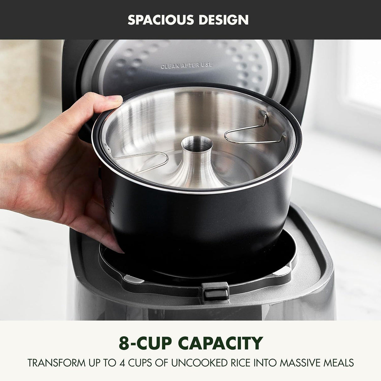 Cocedor de Arroz GreenPan, 4 Tazas, 10 Presets, PFAS-Free