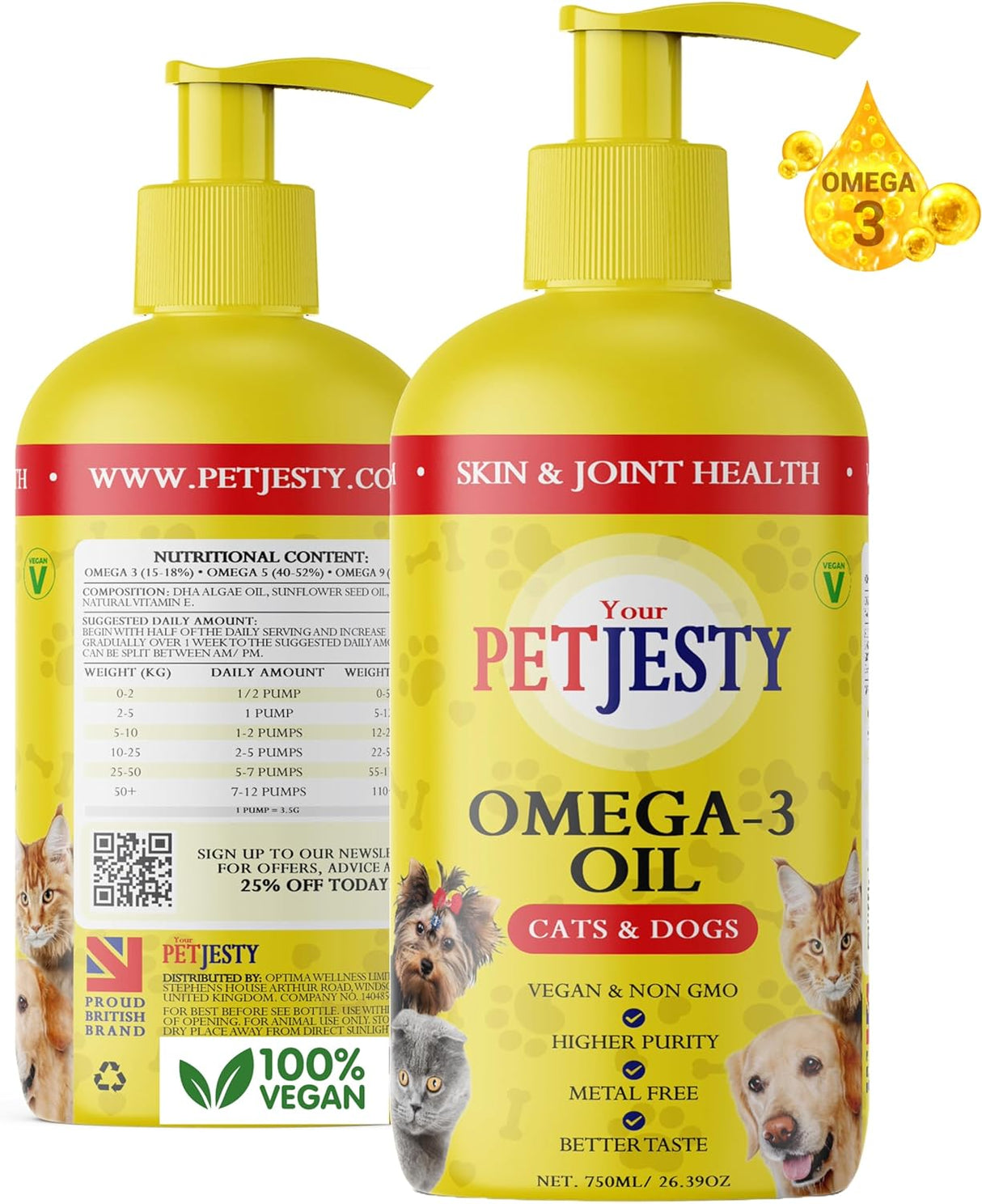 Aceite puro vegano Omega 3 para perros y gatos - Omega 3