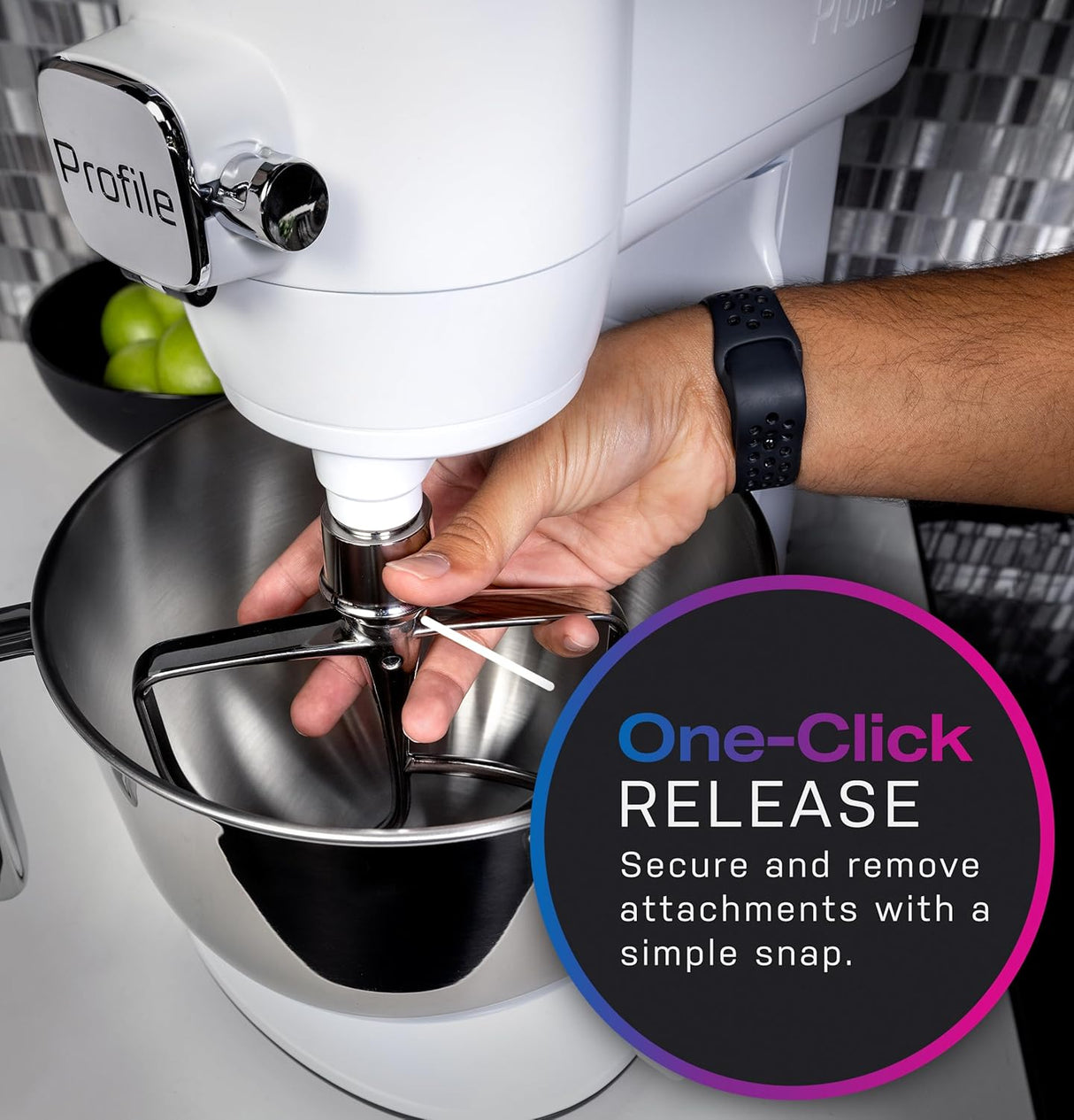 Batidora de pie inteligente GE Profile, 7qt, 11 velocidades