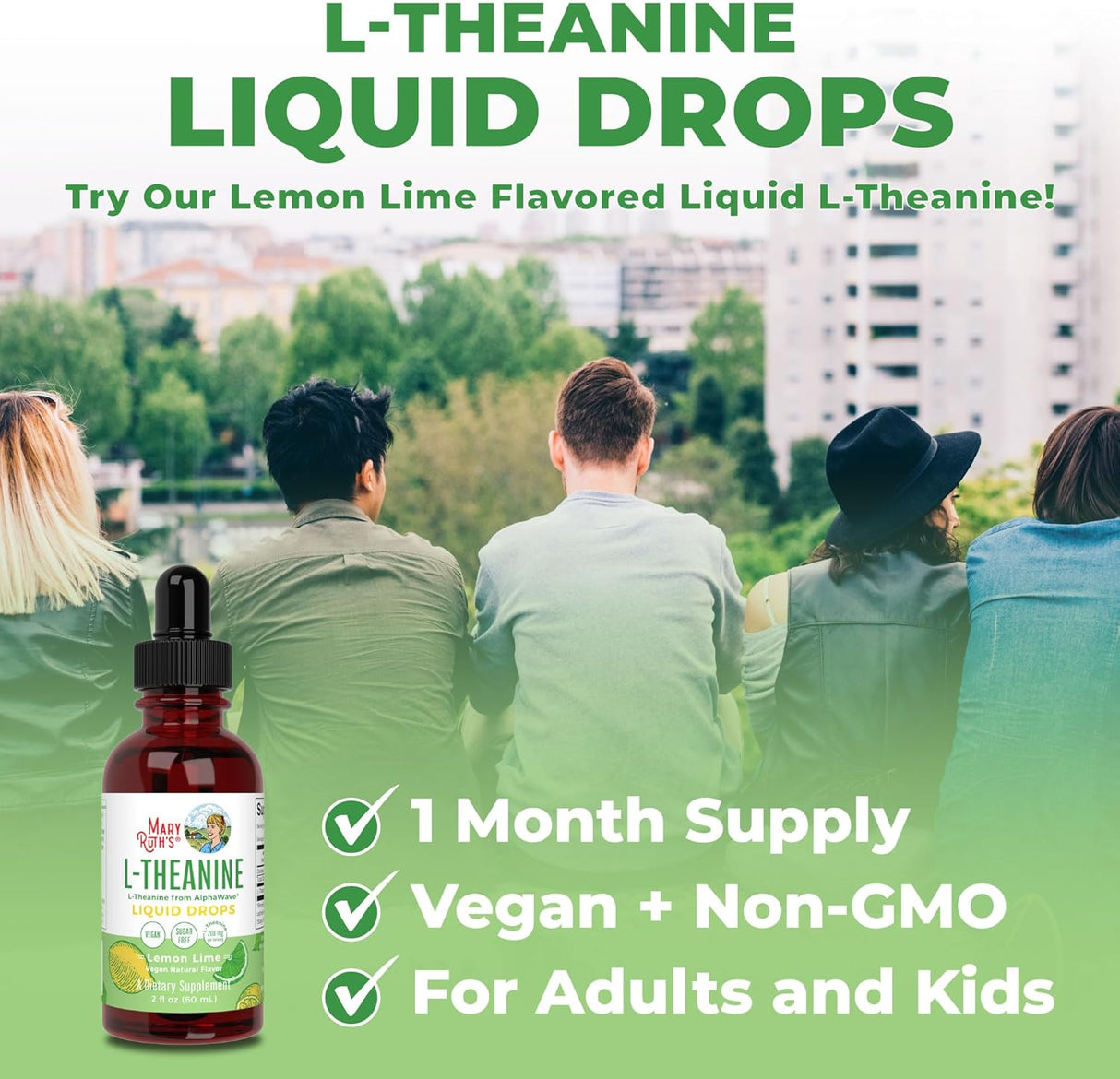 Suplemento líquidas de 200 mg L-teanina glicerina orgánica