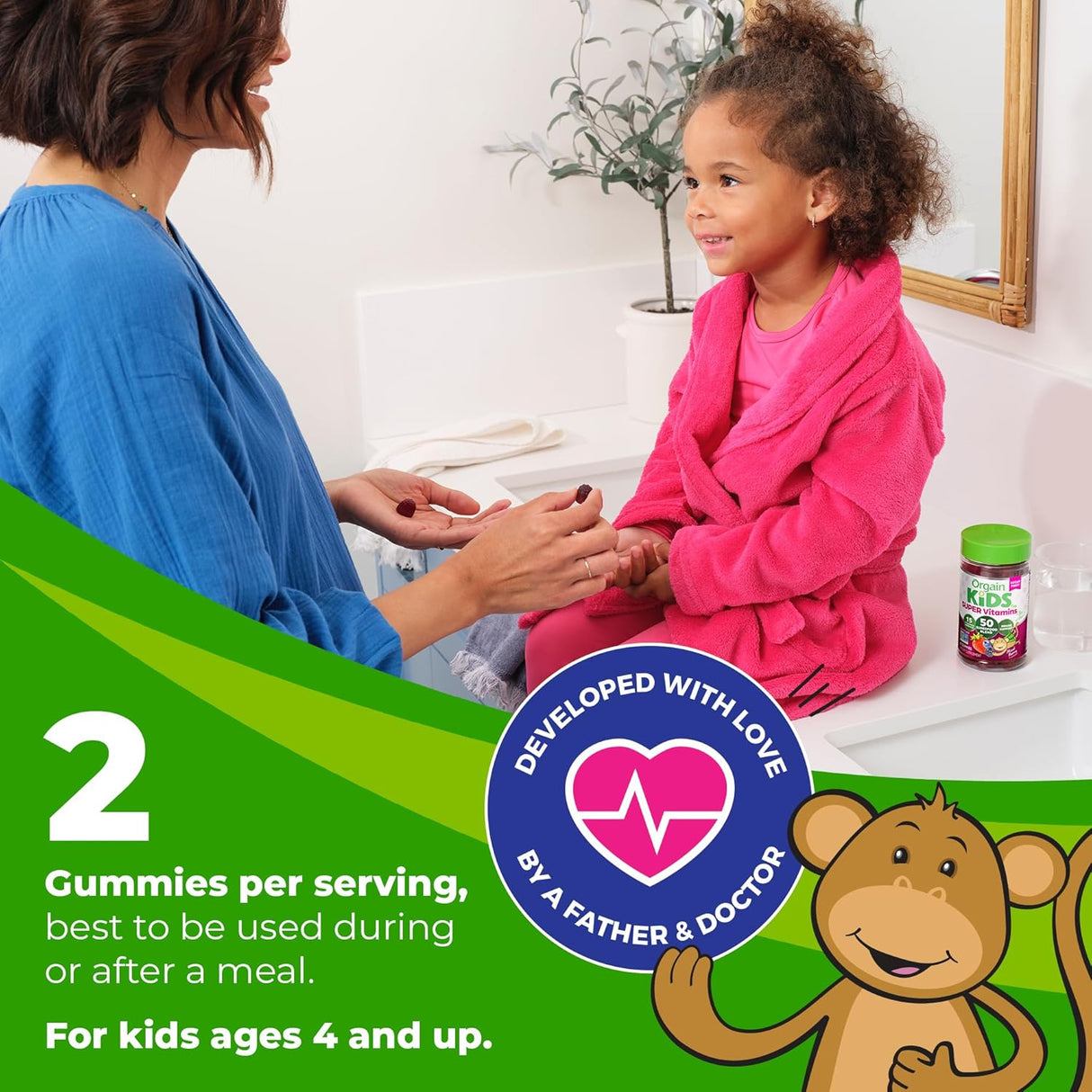 Suplementos multivitamínicas sin azúcar para niños veganas