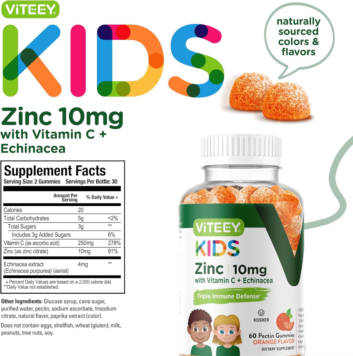 Gomitas de Zinc para Niños con Vitamina C y Equinácea