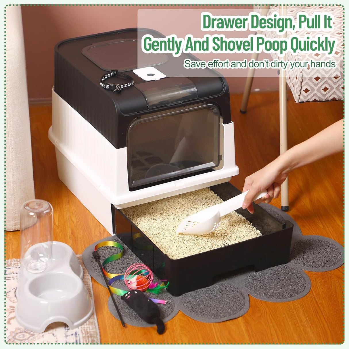 Arenero + alfombrilla para patas de gato Tioncy