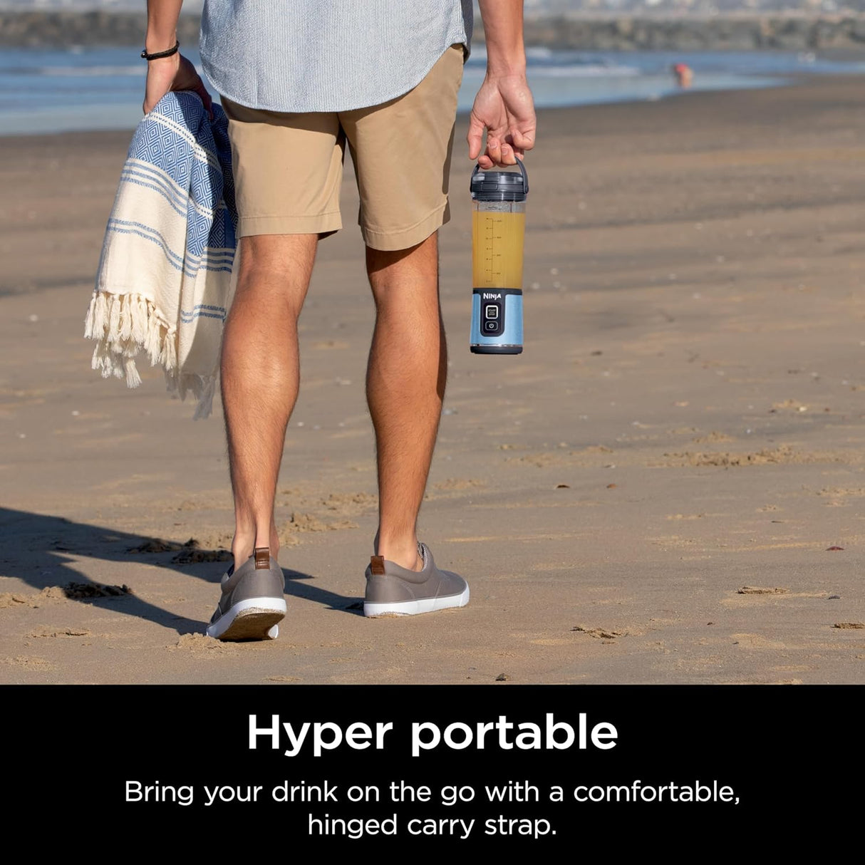 Licuadora Portátil Ninja, 18oz, Recargable USB-C, BC151BM