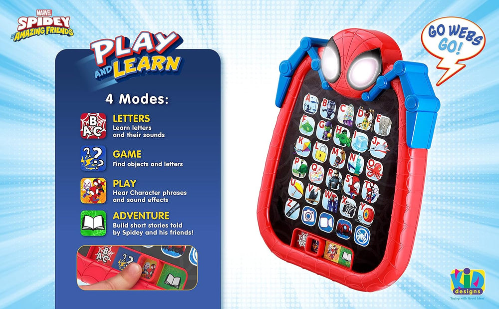 Tablet Infantil Spidey: Juegos Educativos y Aprendizaje ABC