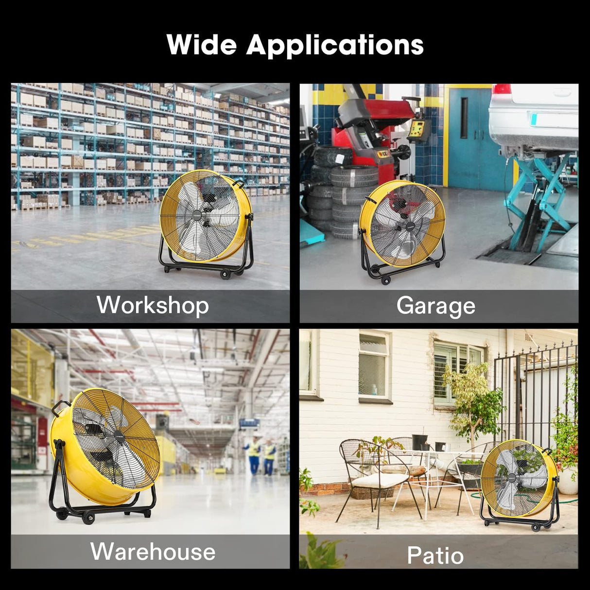 Ventilador Industrial VIVOSUN 24” Alta Velocidad 3 Velocidades