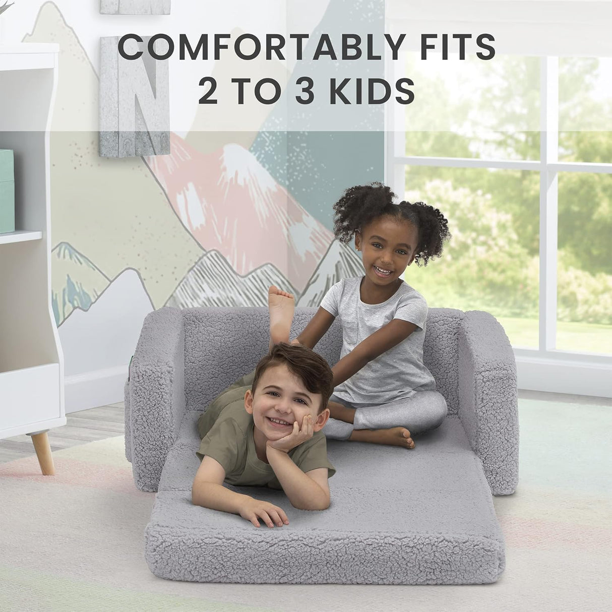 Silla convertible 2 en 1 en cama abatible para niños, Gris