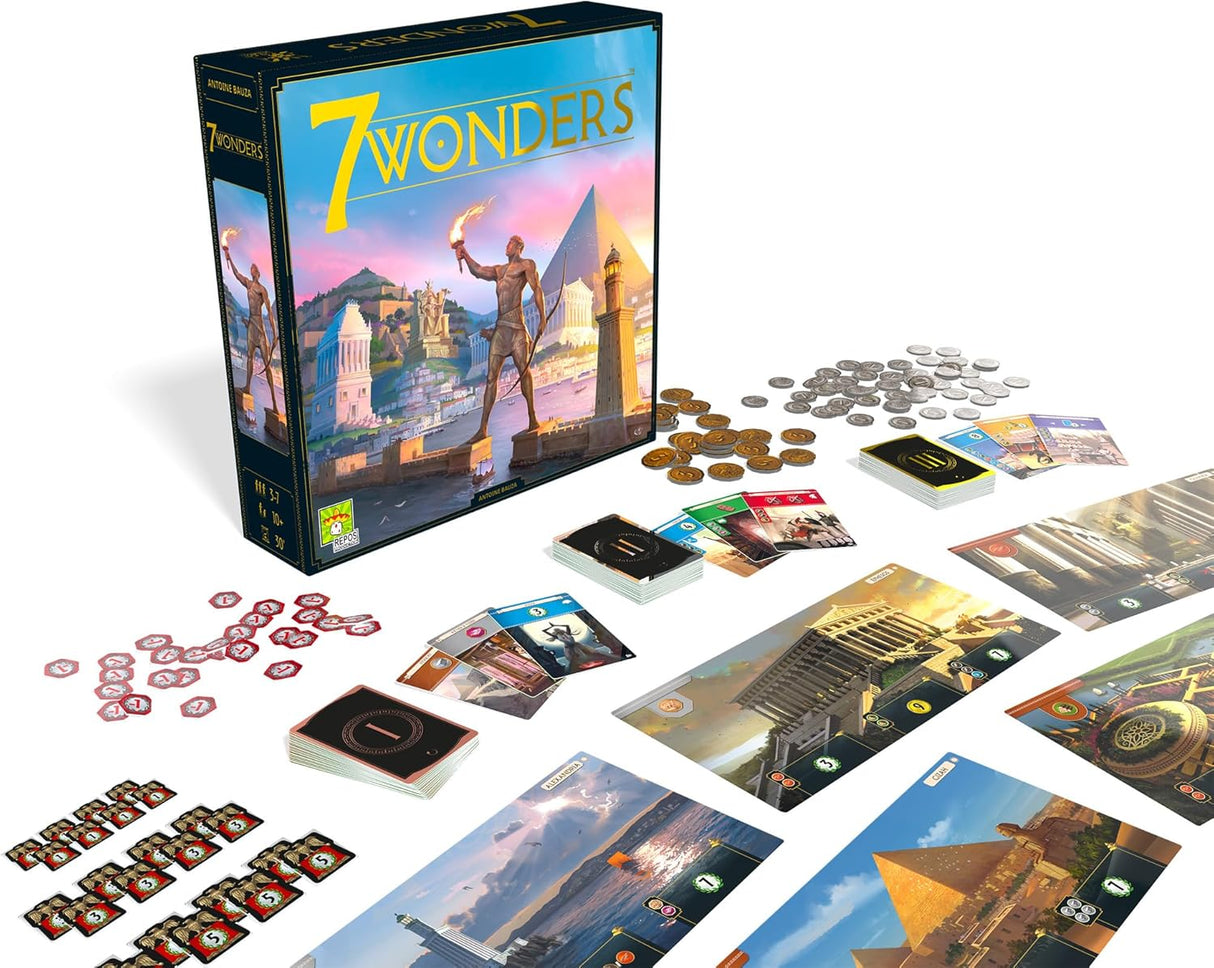 Juego de Mesa 7 Wonders, Repos Production, Estrategia, 3-7 Jugadores