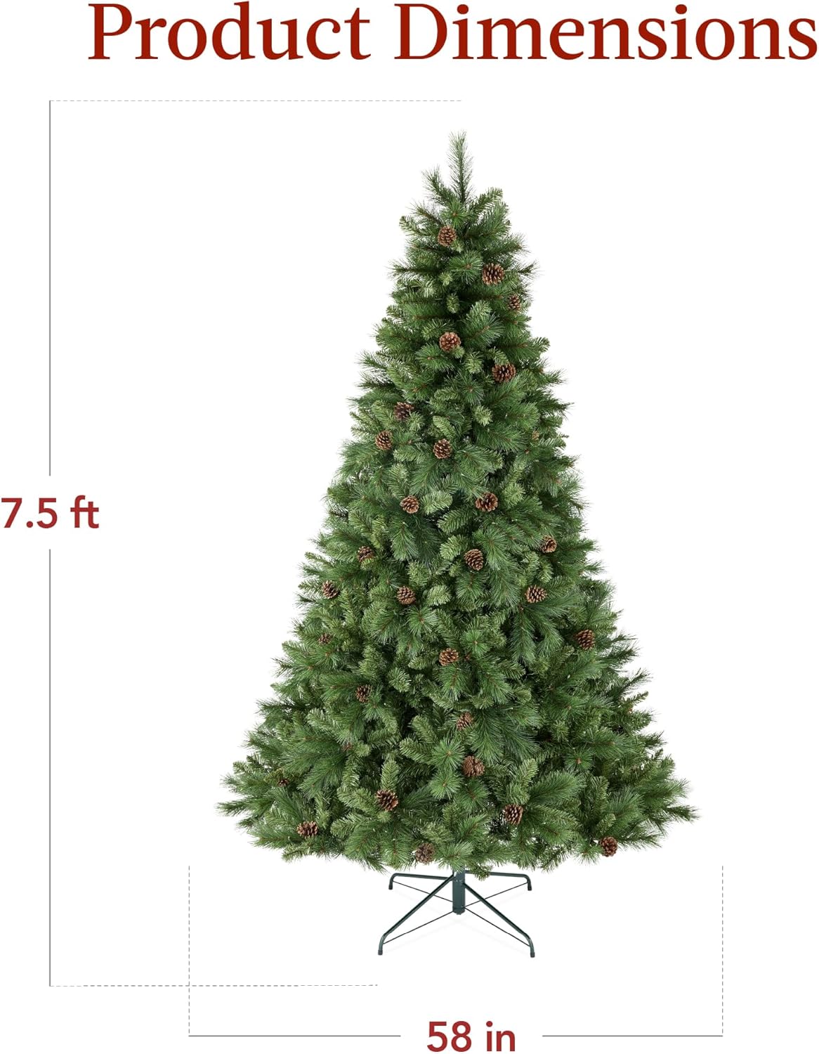 Árbol de Navidad de Pino Escocés de 7.5ft con Luces LED