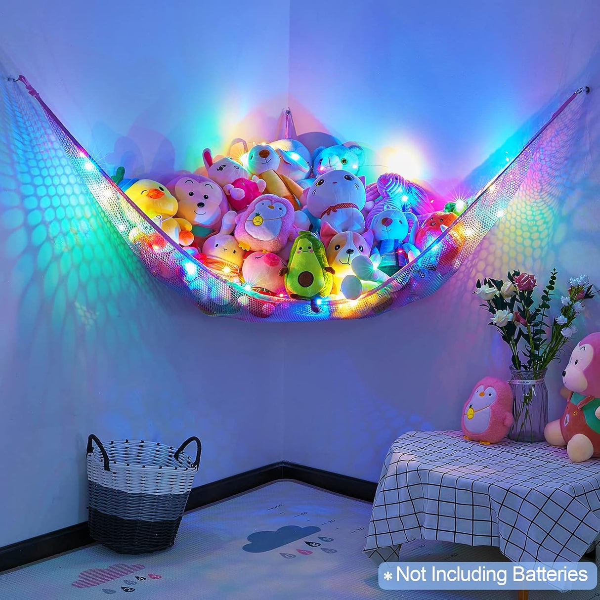 Hamaca para Peluches Basumee con Luz LED, Control Remoto