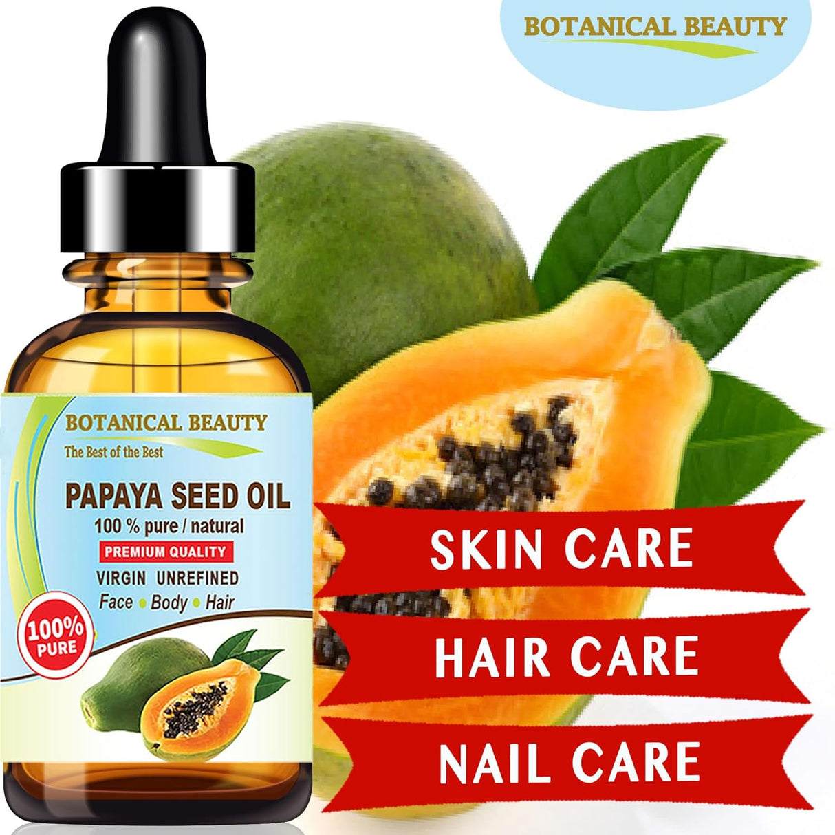 Aceite de Semilla de Papaya Virgen Natural para Cara Piel