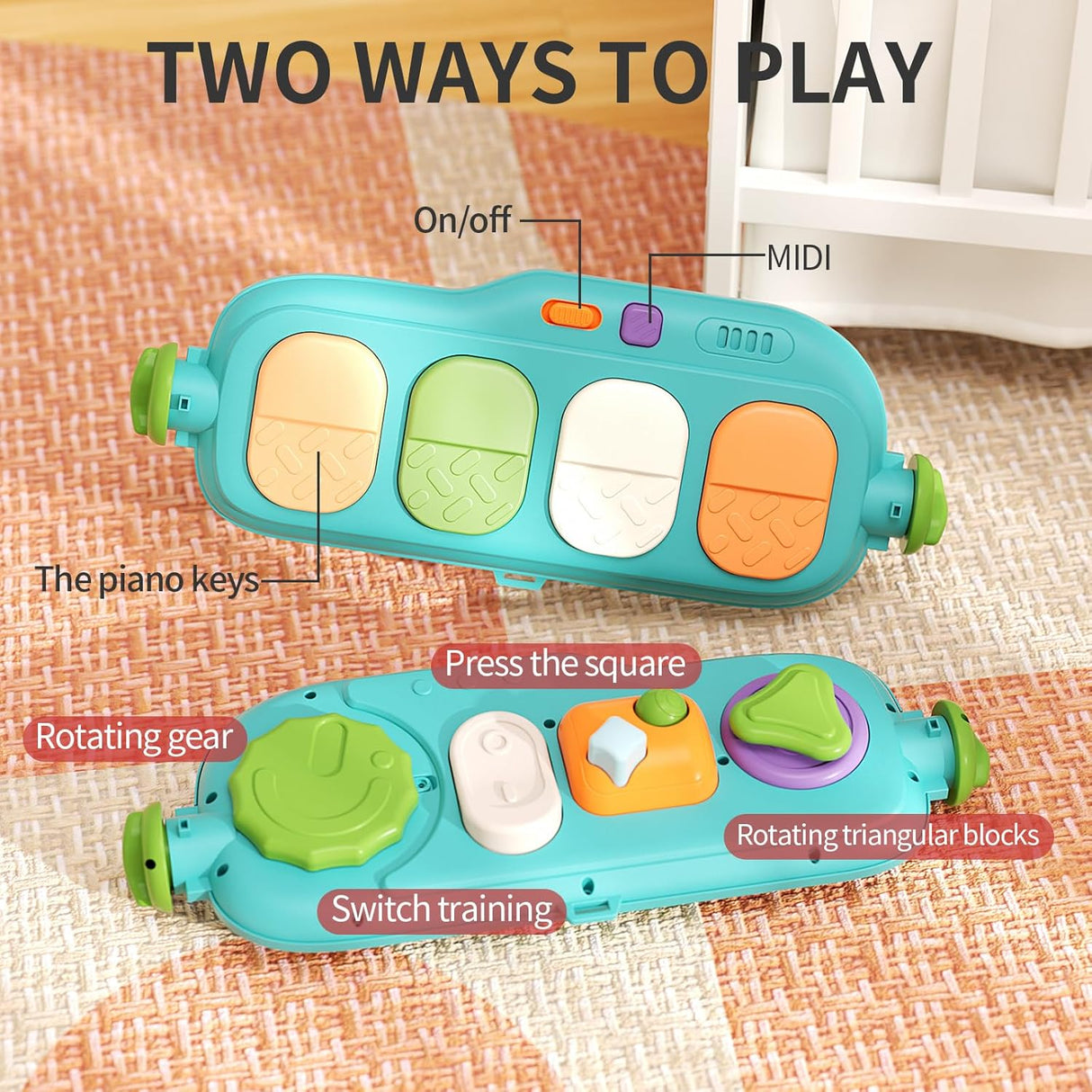 Gimnasio 2 en 1 con Andador, Panel Musical Removible, Modelo 2023