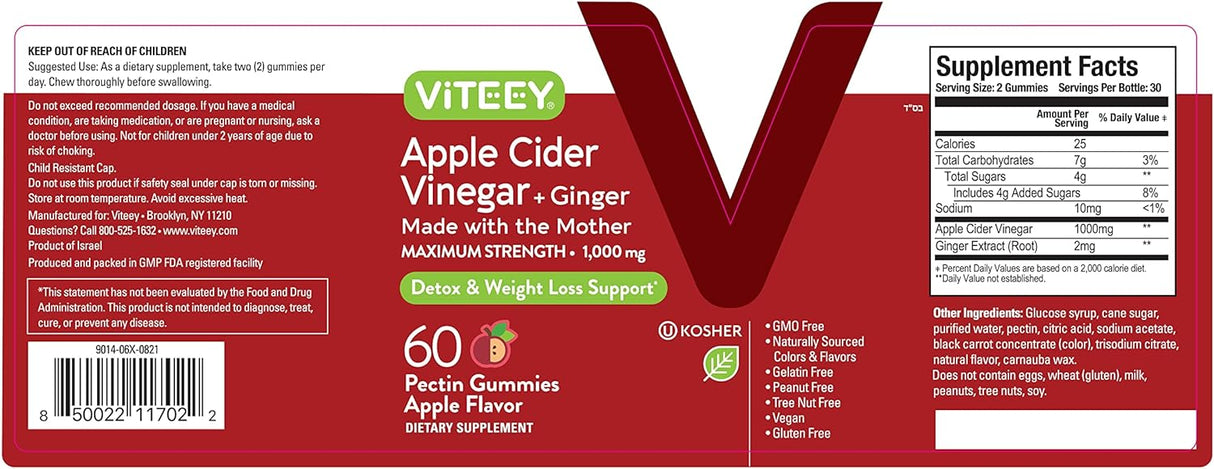 Gomitas de ACV y Jengibre, Desintoxicantes y Veganas