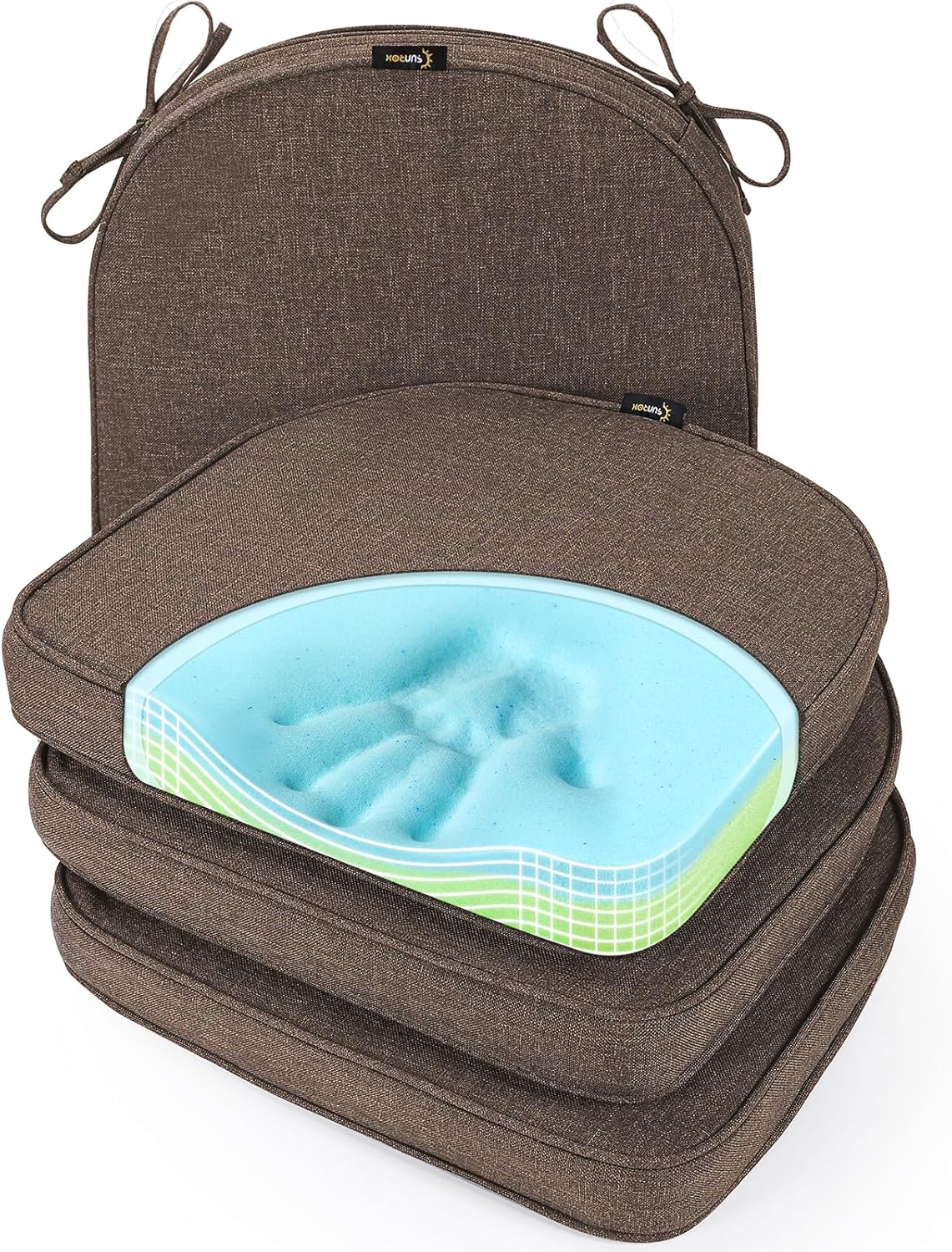 Cojines de Silla SUNROX, Espuma de Memoria, Resistentes, Set de 4