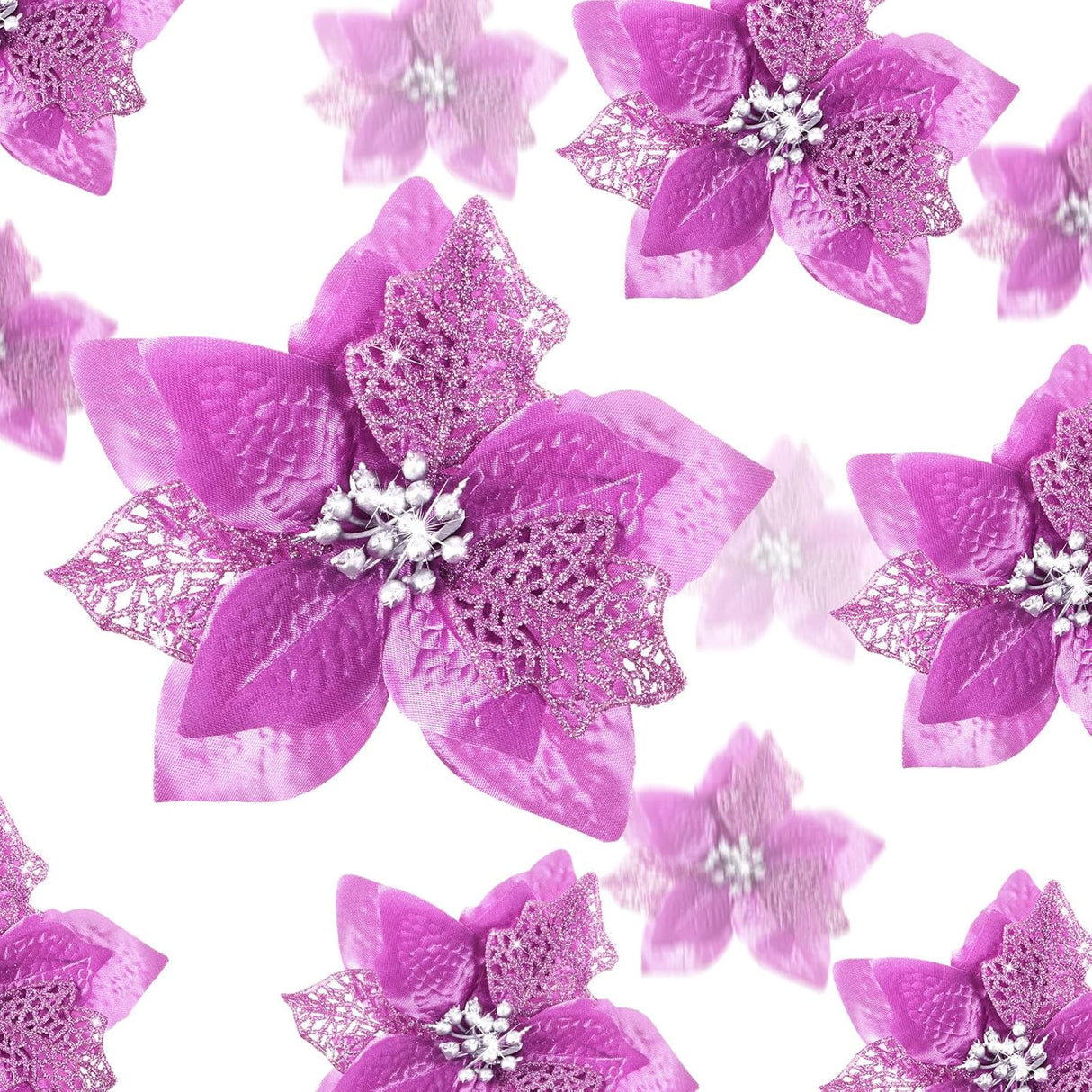 Flores Artificiales de Navidad WILLBOND 36 Piezas Poinsettia