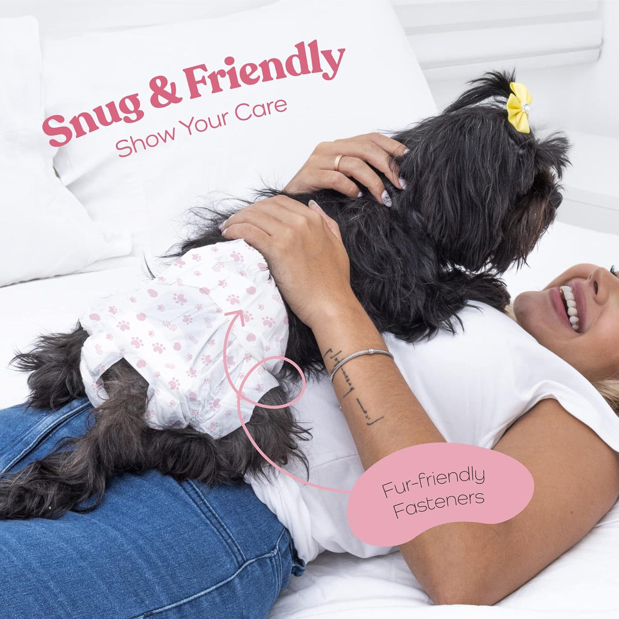 Pañales cómodos para perras, paquete de 30 pañales prueba de fugas para perros en celo