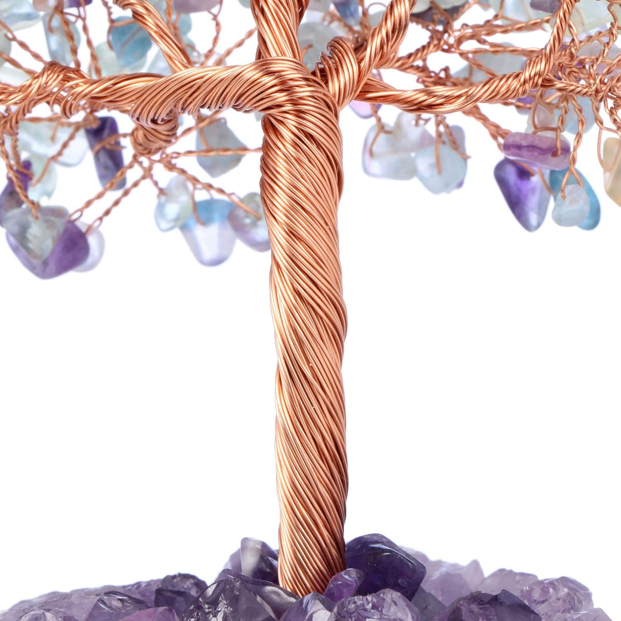 Jovivi Árbol de dinero de cristal curativo de fluorita