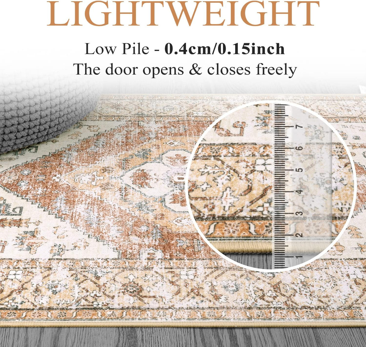 Tapete bohemio a máquina de 5 x 7 pies para sala Lahome