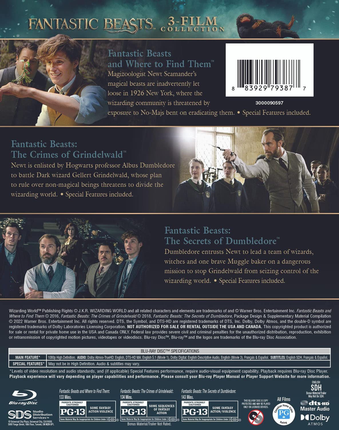 Fantastic Beasts 3-Film Collection (Blu-ray)