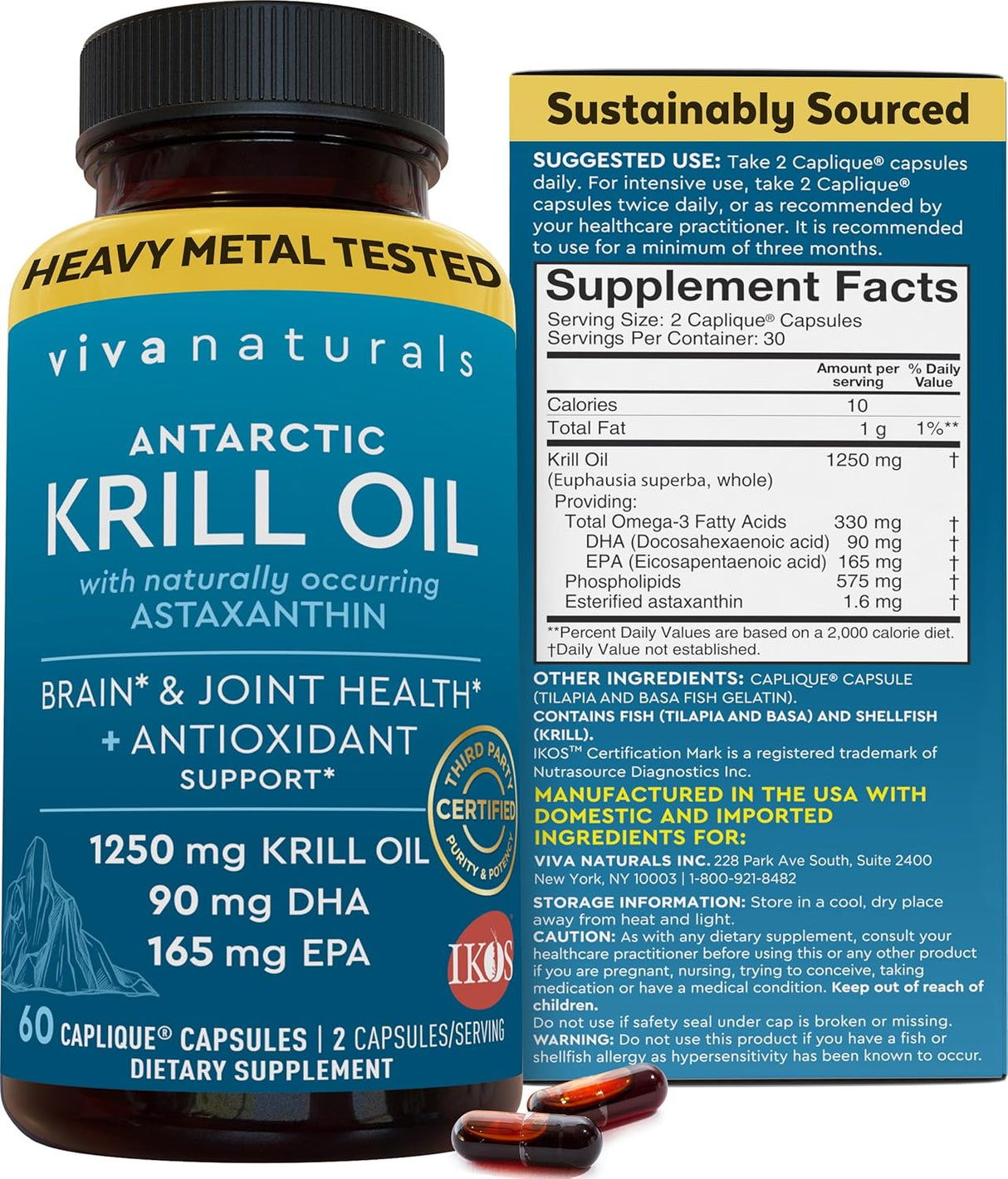 Suplemento aceite de krill del antártico 100 puro 60 cáp