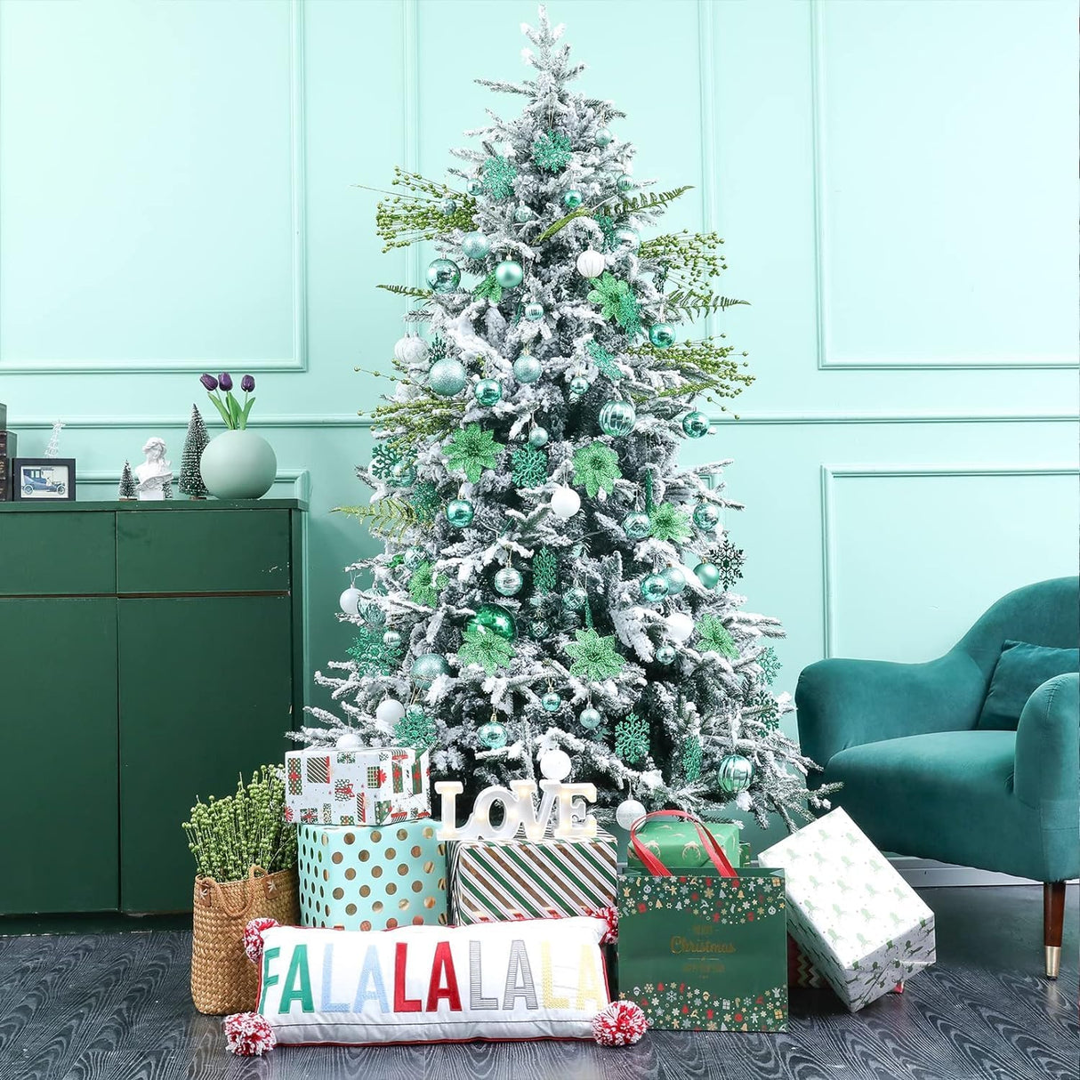 Flores Poinsettia Artificial Wironlst 16 Pcs para Decoración