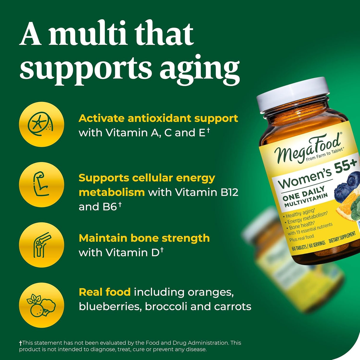 Suplemento MegaFood Mujer 55+ One Daily vitaminas B, C y D
