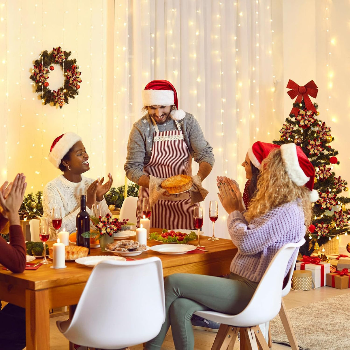 Flores Poinsettia Artificial 36 Pcs, Decoraciones de Navidad