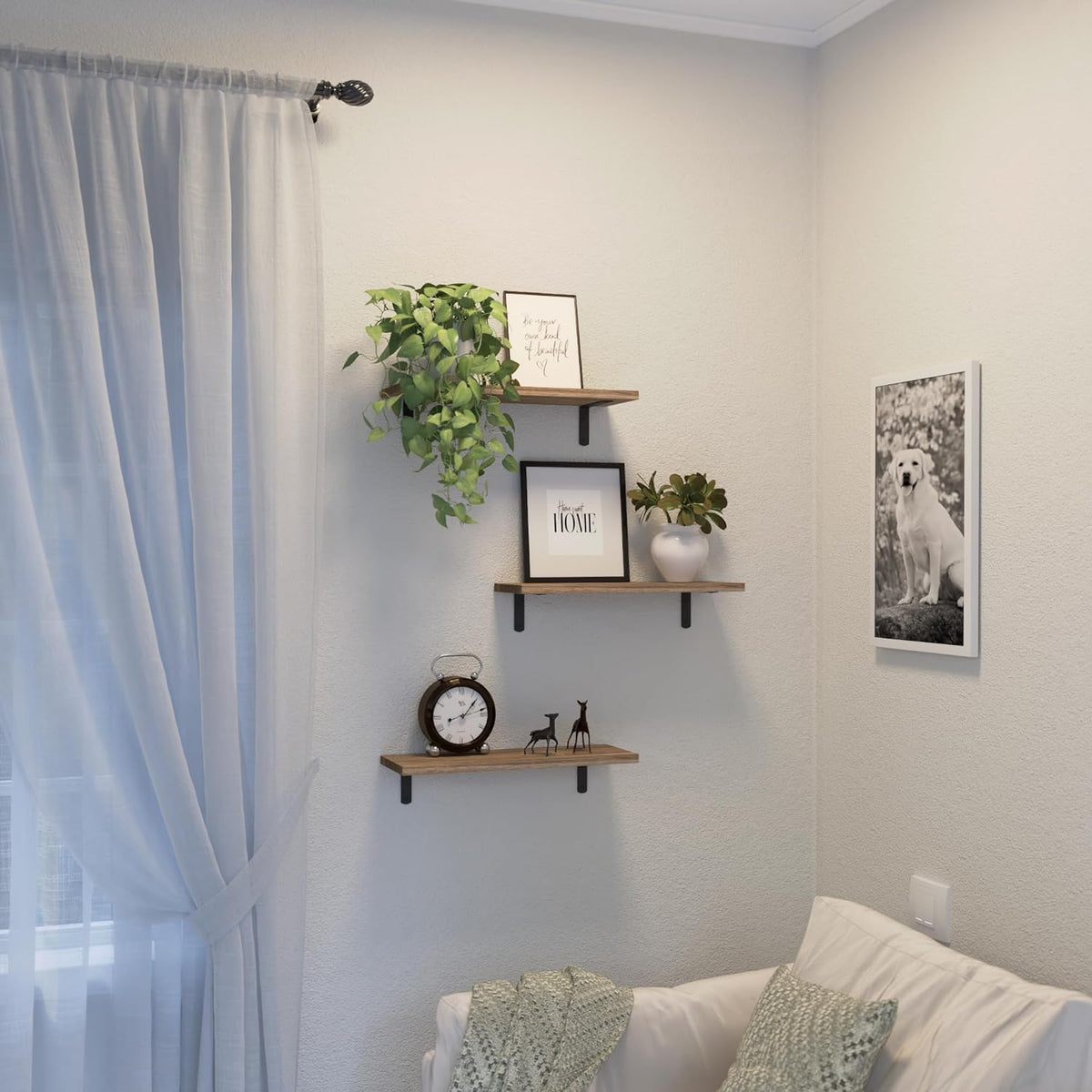 Estanterías flotantes de madera, juego de 3, para decoración