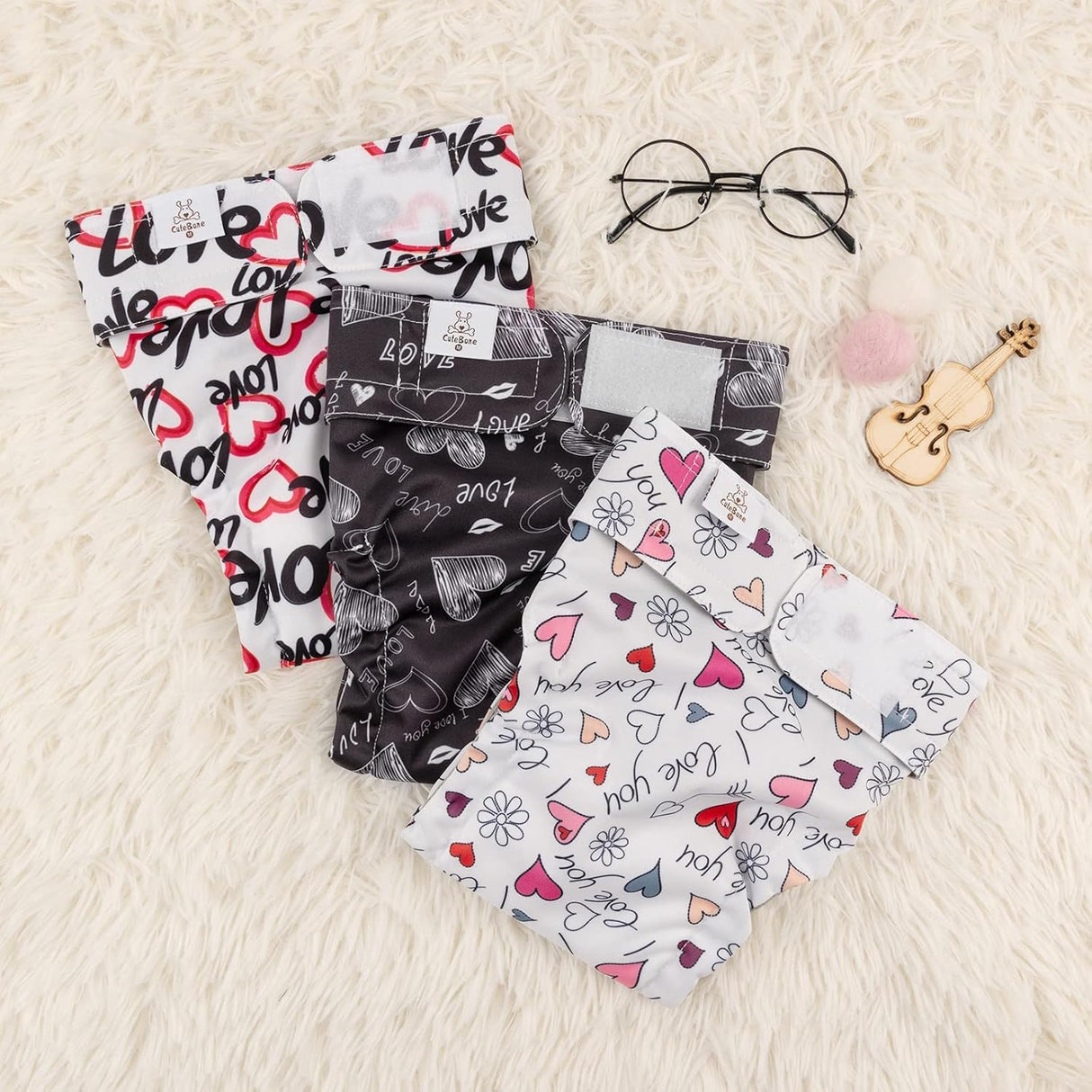 CuteBone Pañales lavables para perras, sin agujero en la cola