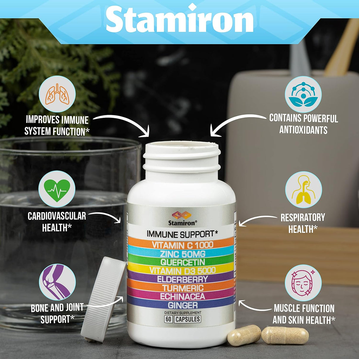 Apoyo inmunológico con quercetina zinc 50 mg de vitamina C