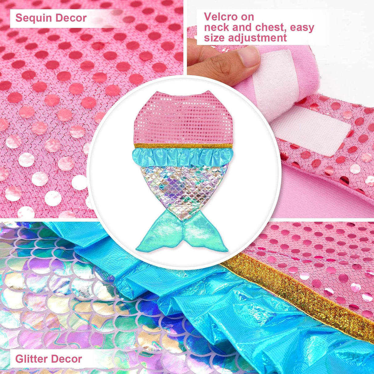 Disfraces de sirena para perro talla XS