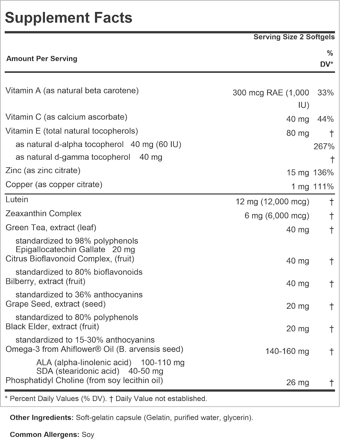 Suplemento de apoyo para los ojos de Andrew Lessman