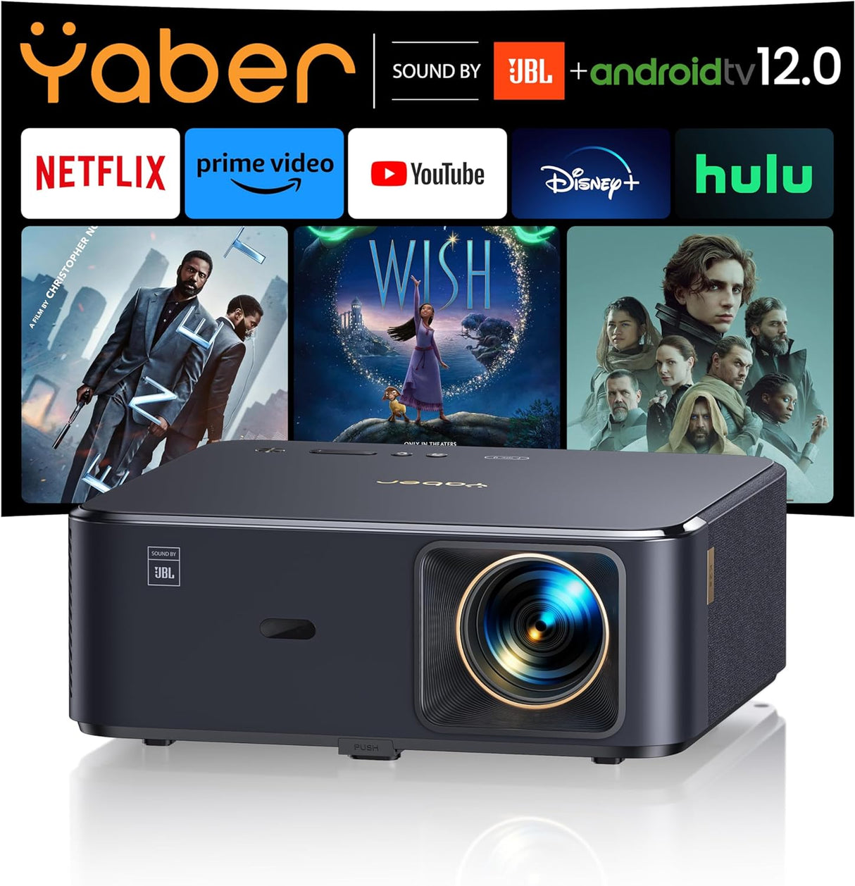 Proyector 4K YABER K2s WiFi 6, Dolby Audio, Auto Focus