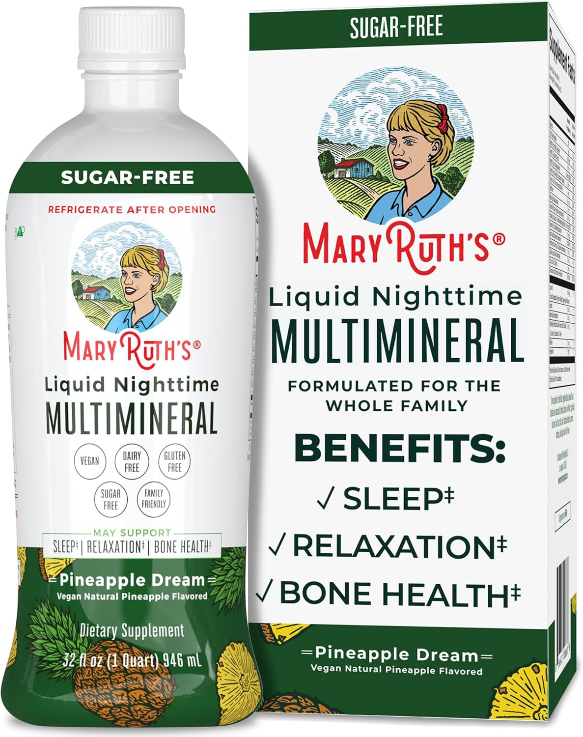 Suplemento Líquido multimineral natural para dormir veganas