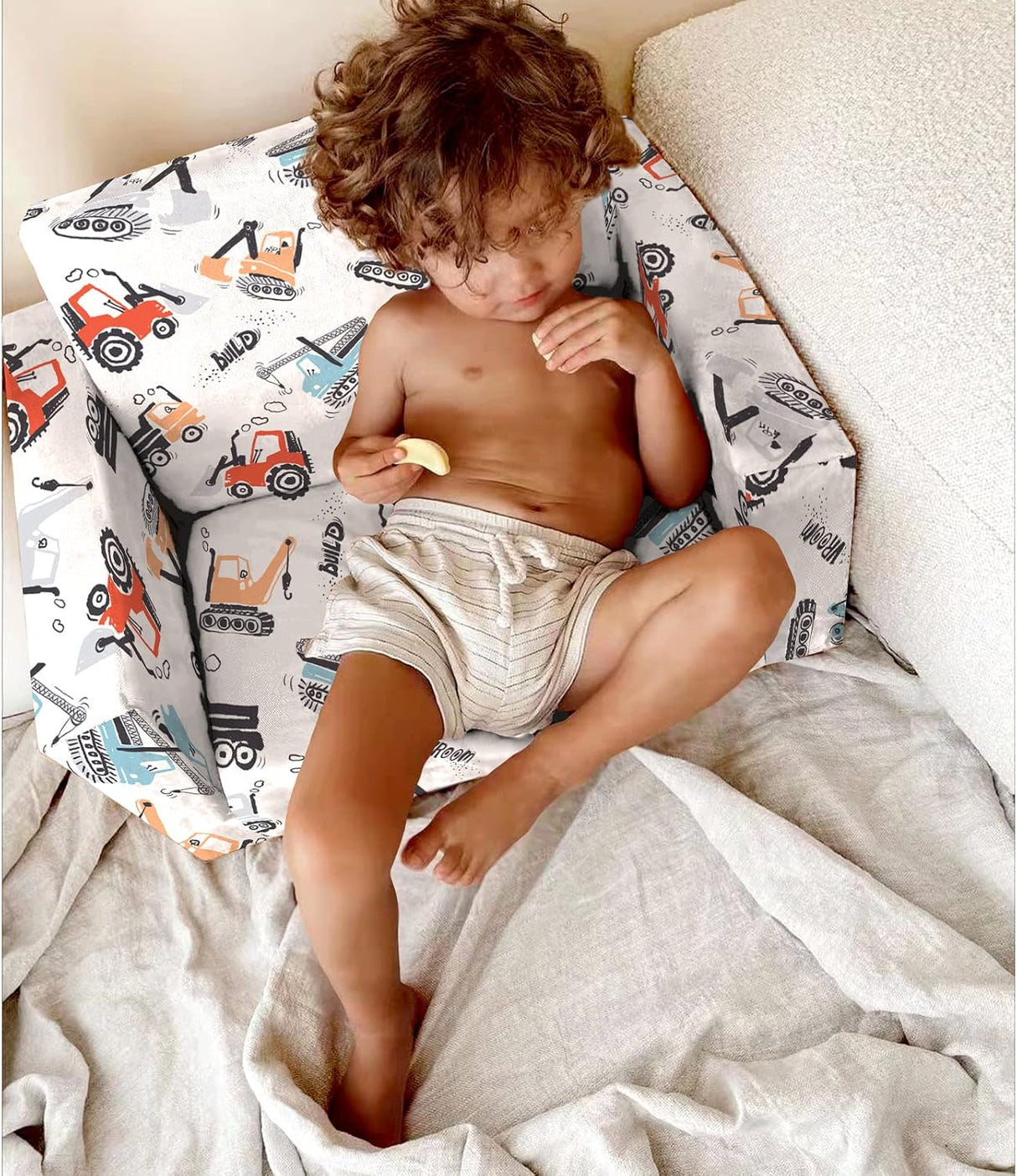 Silla plegable 2 en 1 convertible en cama para niños, Blanco